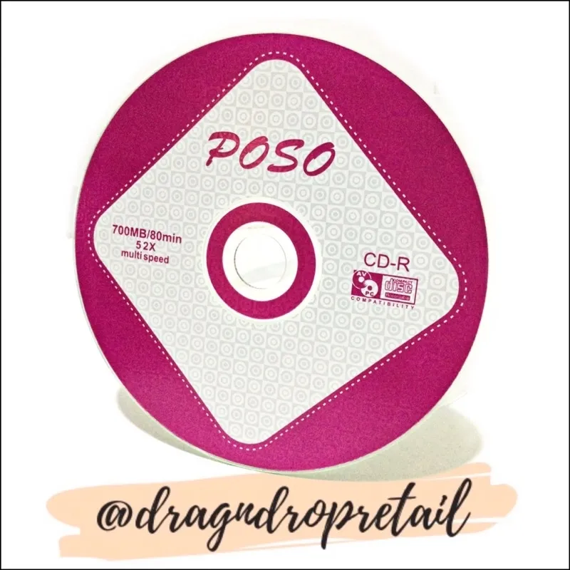 Brand New】 ✻₪ Poso CD-R CDR R 52x 700MB Disc - Pack by 50's (50