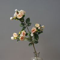 ✁ NEW Small Roses branch with fake leaves decoration mariage garden supplies silk flowers home decor