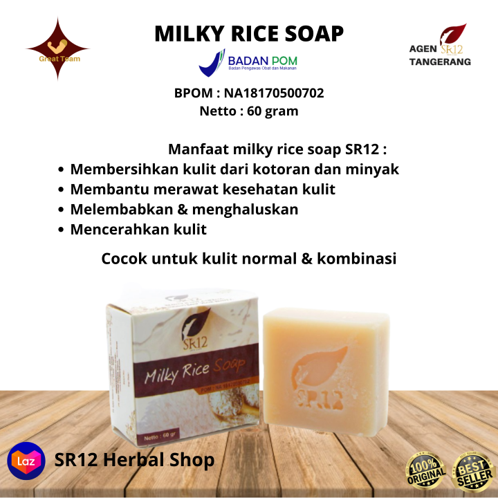 Milky Rice Soap SR12 Sabun Untuk Wajah Kombinasi Berjerawat dan