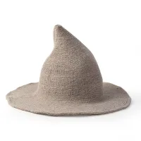 New Elegant Sheep Wool Cap Knitting Big Brim Fedora Hat Winter Thick Female Fashion Winter Hat Accessories