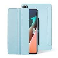 สำหรับแผ่น Xiaomi 5 / 5 Pro 3-Fold สมาร์ทหนังแท็บเล็ตเคสที่มีช่องเสียบปากกา (สีดำ)