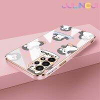 Jlingji เคสปลอกสำหรับ Samsung กลิตเตอร์ A13 A23 5กรัม A04s M23 5กรัม F23 M13 F13ลายการ์ตูนเพนกวินใหม่กรอบสี่เหลี่ยมพื้นผิวเคสซิลิก้าเจลกันกระแทกเคสมือถือฝาครอบป้องกันเลนส์กล้องถ่ายรูปรวมทั้งหมด