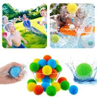 Reusable Water Balls 10PCS Water Toys Beach Balls Absorbent Balls Cotton Soaker Bomb BallsBouncing Pool Beach Partys Toys Balloons