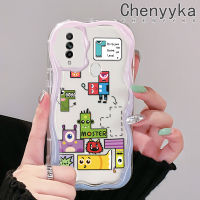 เคส Chenyyka สำหรับ OPPO A31 2020 A8เคสการ์ตูนน่ารักลายมอนสเตอร์ Tetris วัสดุอัพเกรดขอบคลื่นเนื้อครีมเคสมือถือกันกระแทกแบบใสนิ่มเคสโปร่งใสลายกล้องถ่ายรูปฝาครอบป้องกัน