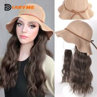 Cap Wigs Female Synthetic Long Water Waves Hair With Hat Spring Summer Sun Cap With Hair Daily Use Fisherman Hat Wig Natural Wig