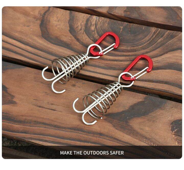 5pcs-outdoor-deck-pegs-camping-spiral-shaped-spring-tent-board-peg-with-carabiner-hook-camp-equipment-outdoor-tent-accessories