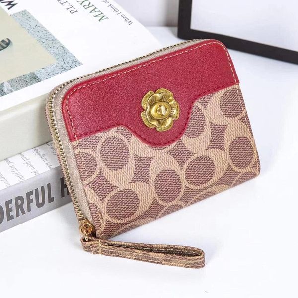 COACH Branded Medium Sized Wallet Coin Purse High Quality Pouch