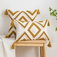 New Geometric Embroidered Pillow Case CottonTufted Fringed Cushion Cover 45*45/30*50cm Decorative Home Pillow Cover for Sofa