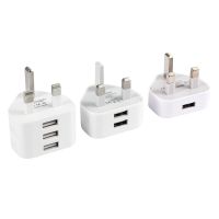 5V 2.1A 1A Universal Mini 1/2/3-Port USB Charger Uk Plug For Iphone Samsung Ios Android 3 Pin Wall Adapter Travel Charger Wires  Leads  Adapters