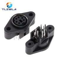 2-5PCS Mdcs Terminal Socket DIN Jack Connector Mini 6Pin 6P พร้อมรูคงที่เมาส์คีย์บอร์ด