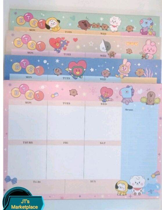 A4 BTSBT21 Weekly Desktop Scheduler Planner (60 sheets) Lazada PH