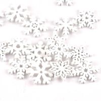 【YF】๑✼❁  50pcs 22mm snowflake Wood Slices Decoration Crafts Scrapbooking Ornaments m2160