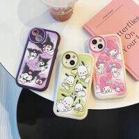 เคสโทรศัพท์ Kuromi สำหรับ iPhone 15 14 13 12 Pro Max Plus 11น่ารักหนัง3D การ์ตูน Pachacco ลูกสุนัข Mody กล้อง TPU นุ่มป้องกัน