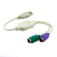 New Wholesale 2pcies/lot USB Cable Adapter Converter Use USB 2.0 Male to PS2 Female For Keyboard Mouse