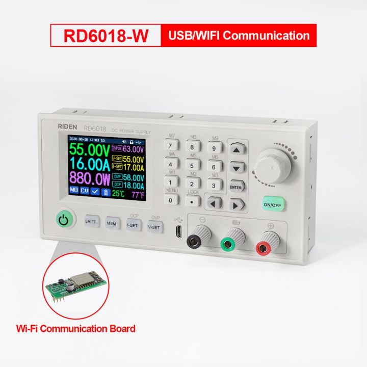 RD6018-W พร้อม WIFIDC-DC แรงดันไฟฟ้า Step-Down โมดูลหม้อแปลงแรงดันไฟฟ้าโวลต์มิเตอร์