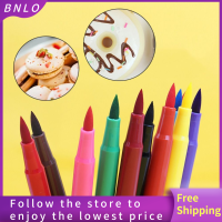BNLO ปากกาสีผสมอาหารบิสกิตฟองดองวาดหมึกปากกามาร์กเกอร์กินได้10สี2ชิ้นอุปกรณ์ทำครัวปากกาสีย้อมแบบ DIY