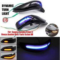 Car LED Dynamic Rearview Mirror Light Turn Signal Indicator for Yaris XP130 Prius Blue Light