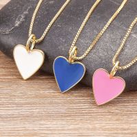 Romantic Heart Couple Necklace 5 Colors Simple Valentine 39;s Day Sweater Chain Best Friend Lovers Wedding Party Gift Jewelry