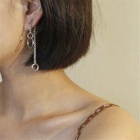 XIJING Hip Hop Earrings Chain Long Earrings Rear Hanging Couple Long Earrings