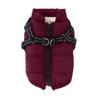 Pet Clothes Winter Warm Jacket with Harness Puppy Outdoor Walk Adjustable Chest Strap Dog Cloth Vest Winter Clothing