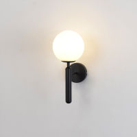 Nordic Modern LED Wall Light E14 Sconce Bedroom Home Decoration Fixture Bedside Read Stairs Black Bathroom Glass Wall Lamp