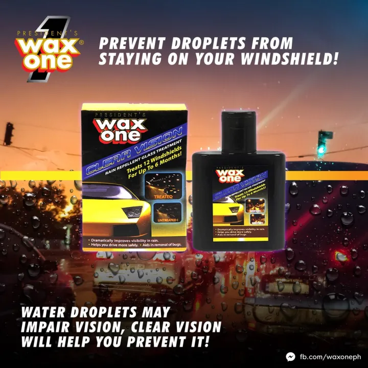 Wax One Windshield Water Repellent / Glass Treatment and Cleaner / Acid