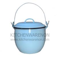 kitchenwarenon หม้อหูหิ้วเคลือบ 14 ซม. สีฟ้าหยก