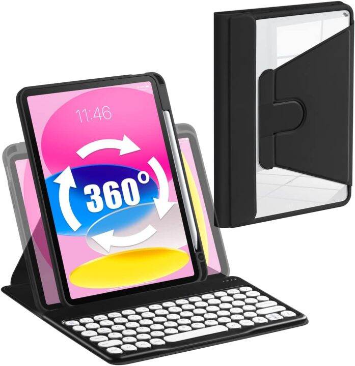 360 Rotation Bluetooth Keyboard Case for iPad 2022 iPad 10th Generation 2022 10.9 inch with