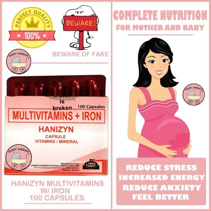 hanizyn multivitamins with iron 100s capsule (Hanizyn) Lazada PH