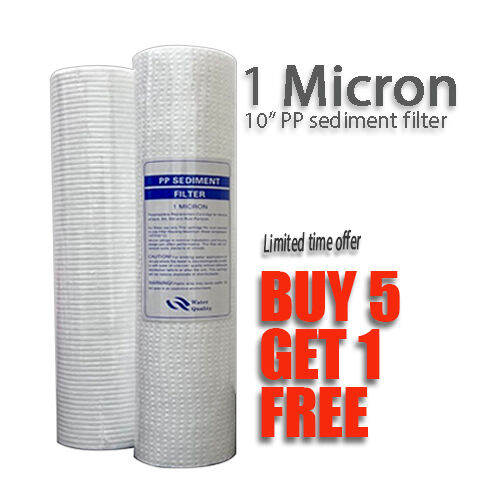 Water Filter 10" PP Sediment Filter 1 Micron Replacement Refill