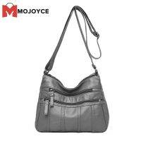 MOJOYCE Retro Women Washed PU Crossbody Bag Multi Pocket Female Shoulder Handbags