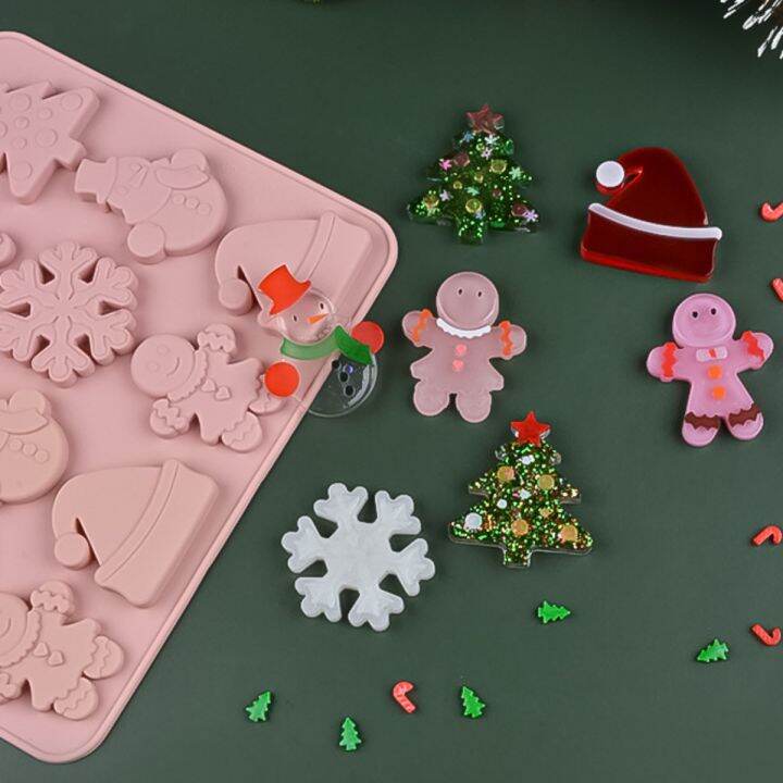 lz-christmas-hat-silicone-chocolate-mold-snowflake-snowman-biscuit-fudge-candy-making-gingerbread-man-decora-o-do-bolo-bandeja-de-gelo-presentes-diy