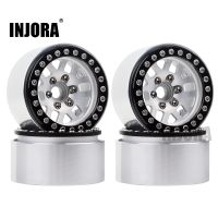 INJORA 4Pcs 1.9 Aluminum Alloy Beadlock 1.9" Wheel Rim Hub for 1/10 RC Crawler TRX4 Axial SCX10&amp;SCX10 II 90046