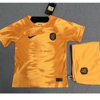 Most popular Kids 2022 Netherlands Home Jersey Tops Shorts 2pcs Set Football Uniform Soccer Jersey Set