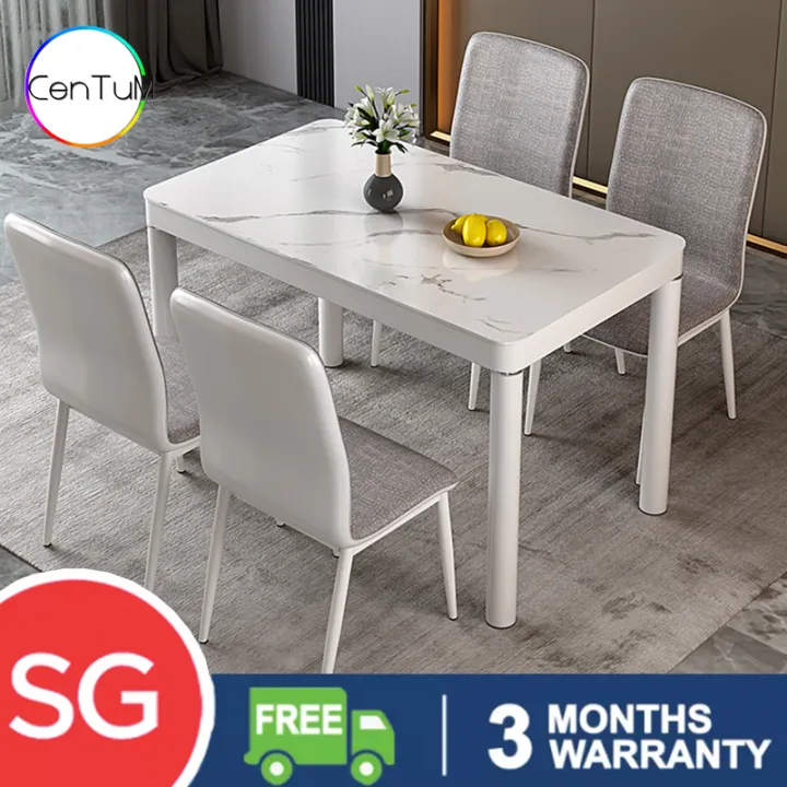 Dining Table Set Gj Series With Chairs, Scratch Resistant Dining Table Set