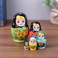 1 Set Nesting Dolls Delicate Color Painted Russian Matryoshka Doll Handmade Painted Wishing Russian Funny Games Doll Crafts Toys
