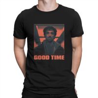 Good Time T Shirt For Men Pure Cotton Vintage T-Shirts Crewneck Actor Robert Pattinson Tees Short Sleeve Clothes Unique