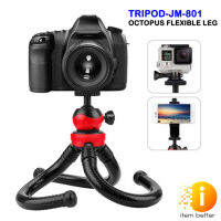 ขาปลาหมึก FLEXIBLE TRIPOD JM-801 RED สำหรับกล้อง: DSLR, กล้องมิลเลอร์เลส, Gopro, โทรศัพท์