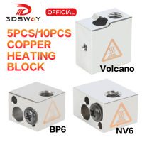 3DSWAY 510pcs 3D Printer Parts Copper Heating Block E3DV6 BP6 NV6 Volcano Hotend Heat Block Nozzle PT100 NTC100K Titan Extruder