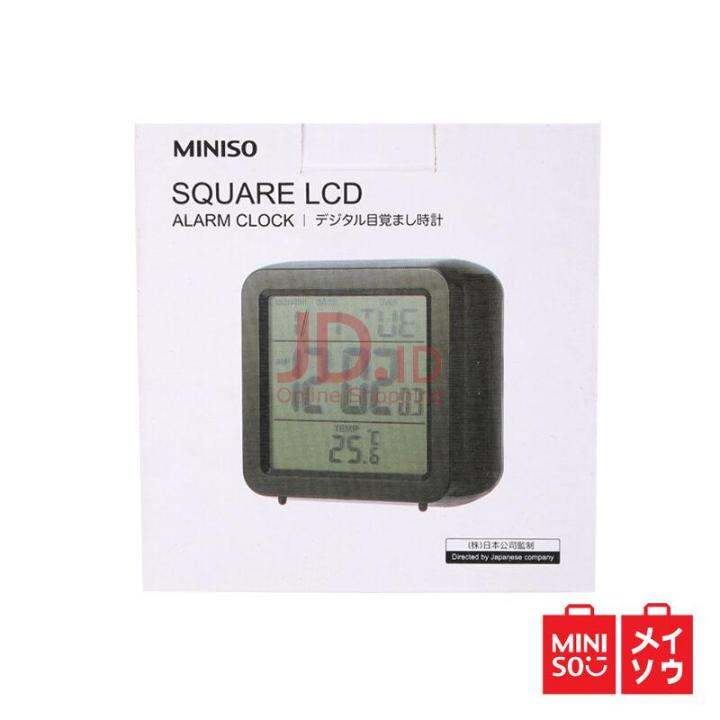 Miniso Official Square LCD Alarm Clock Lazada Indonesia