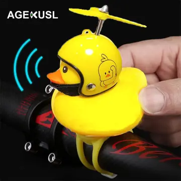 Small Yellow Duck Helmet Bicycle Breaking Wind Duck TikTok Turbo Duck with  Safety Riding Motorcycle Horn Light Bell