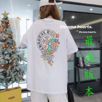 Chrome Heartsˉ T-shirt European and American fashion high street men and women the same style loose and versatile cotton half-sleeved shirt ins 009 014 016 019✉