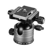 CNC Dual Panoramic Ball Head Low Center Of Gravity Single U Notch Design 14นิ้วสกรู Mount สำหรับกล้อง DSLR ILDC ขาตั้งกล้อง