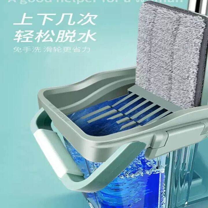 Flat mops with buckets for household use, disposable, Tik Tok lazy mop