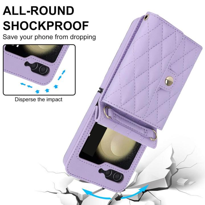 crossbody-phone-bag-folding-pu-leather-mobile-phone-suitable-zflip5-for-samsung-case-v5a5