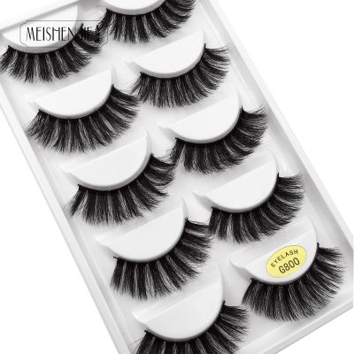 SHIDISHANGPIN 5 pairs eyelashes 3d mink lashes natural long 1 box mink eyelashes 1cm-1.5cm 3d false eyelashes full strip lashes