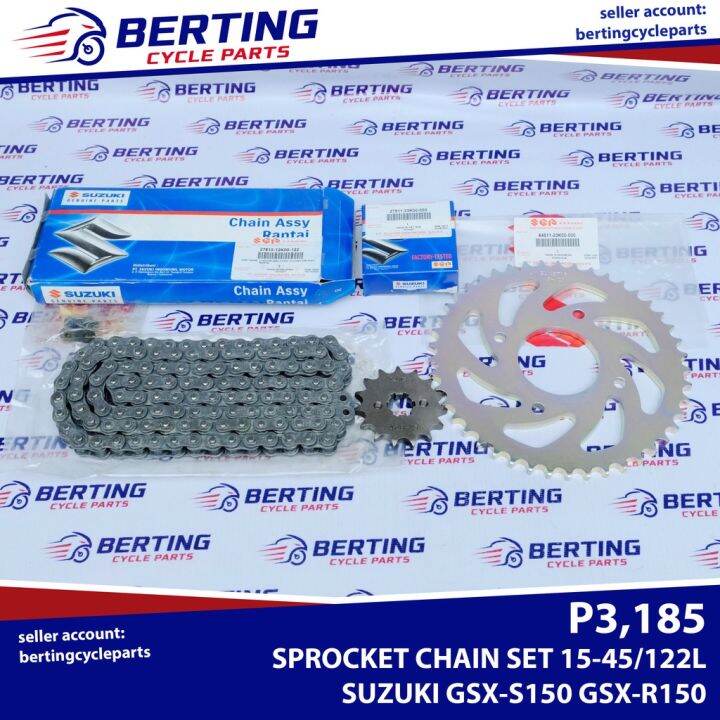 SGP CHAIN SPROCKET SET Suzuki GSX-R150 GSX-S150 Genuine 27600-12K00-122 ...