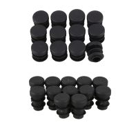 12 PCS Chair Table Legs Plug 14Mm Diameter Round Plastic amp; 12 Pcs Plastic 12Mm Pipe End Blanking Caps Round Black Promotion