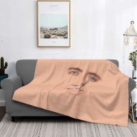 【CW】۩  Nicolas Face Blanket Fleece Autumn/Winter funny face nic Breathable Soft Throw Office Thin Quilt