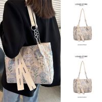 2023 new large-capacity high-end sense tote bag canvas bag niche work commuting one-shoulder large bag women 【BYUE】